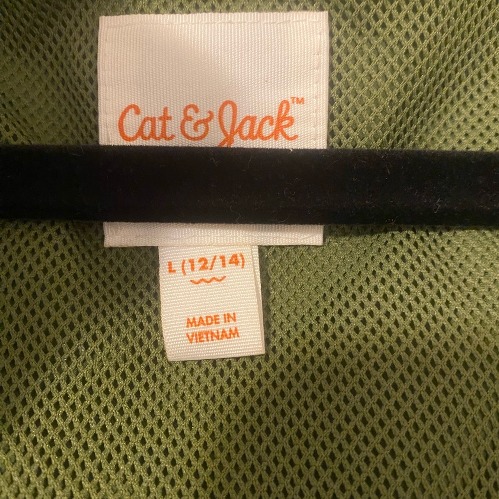 Cat & Jack Green and Black Kids Jacket Windbreaker - Picture 2 of 6